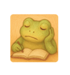 読書するカエルと、たまにうとうと（個別スタンプ：7）