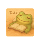 読書するカエルと、たまにうとうと（個別スタンプ：8）