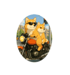 芝犬がバイクで2匹乗り！（個別スタンプ：4）