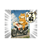 芝犬がバイクで2匹乗り！（個別スタンプ：8）