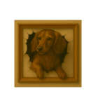 犬トリックアート1(小型犬)（個別スタンプ：1）