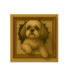 犬トリックアート1(小型犬)（個別スタンプ：9）