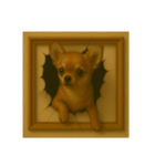 犬トリックアート1(小型犬)（個別スタンプ：13）