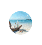 夕暮れの海.流木.瓶.シーグラス.Sea.shells（個別スタンプ：4）