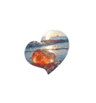 夕暮れの海.流木.瓶.シーグラス.Sea.shells（個別スタンプ：5）