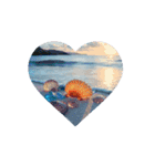 夕暮れの海.流木.瓶.シーグラス.Sea.shells（個別スタンプ：8）