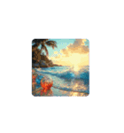夕暮れの海.流木.瓶.シーグラス.Sea.shells（個別スタンプ：10）