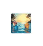 夕暮れの海.流木.瓶.シーグラス.Sea.shells（個別スタンプ：12）