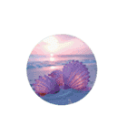 夕暮れの海.流木.瓶.シーグラス.Sea.shells（個別スタンプ：14）