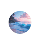 夕暮れの海.流木.瓶.シーグラス.Sea.shells（個別スタンプ：16）