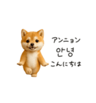踊る豆柴と♡韓国語でおしゃべり（個別スタンプ：1）