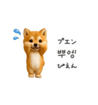 踊る豆柴と♡韓国語でおしゃべり（個別スタンプ：19）