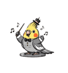 歌うのが好きなオカメインコのスタンプ（個別スタンプ：21）
