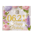 6月後半♡日付入り♡動く誕生日おめでとう（個別スタンプ：6）