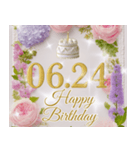 6月後半♡日付入り♡動く誕生日おめでとう（個別スタンプ：9）