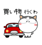 ハチワレ猫★お買い物（個別スタンプ：1）