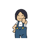 オーバーオールを着たおとこのこ（個別スタンプ：1）