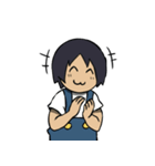 オーバーオールを着たおとこのこ（個別スタンプ：3）