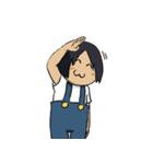 オーバーオールを着たおとこのこ（個別スタンプ：4）