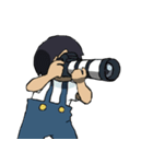 オーバーオールを着たおとこのこ（個別スタンプ：7）