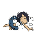 オーバーオールを着たおとこのこ（個別スタンプ：16）