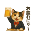 働く三毛にゃんのなりきりスタンプ（個別スタンプ：15）