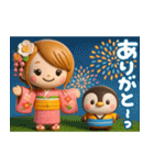 夏に可愛い♡女の子とぺんぺん（個別スタンプ：9）