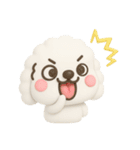 ず～っと使える♡かわいいトイプーさん♡白（個別スタンプ：34）