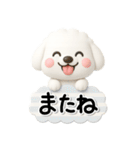 ず～っと使える♡かわいいトイプーさん♡白（個別スタンプ：40）