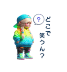 ネオンカラーの女の子✨ ぽっちゃりver.（個別スタンプ：8）