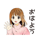 ふつうの女の子★朝活ルーティン（個別スタンプ：2）