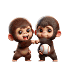子供ゴリラ×野球！3Dリアル（個別スタンプ：4）