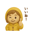 黄色いレインコートの女の子（個別スタンプ：10）