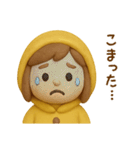 黄色いレインコートの女の子（個別スタンプ：14）
