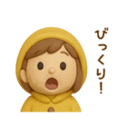 黄色いレインコートの女の子（個別スタンプ：16）