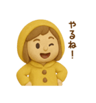 黄色いレインコートの女の子（個別スタンプ：19）