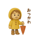 黄色いレインコートの女の子（個別スタンプ：20）