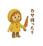 黄色いレインコートの女の子（個別スタンプ：33）