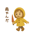 黄色いレインコートの女の子（個別スタンプ：36）