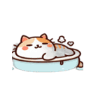 お風呂猫 びっくり（個別スタンプ：28）