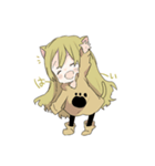みどりねこの女の子（個別スタンプ：3）