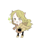 みどりねこの女の子（個別スタンプ：4）