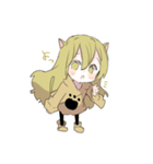 みどりねこの女の子（個別スタンプ：8）