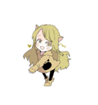 みどりねこの女の子（個別スタンプ：9）