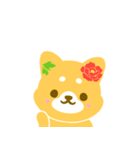 柴犬・花・漢字・和（個別スタンプ：9）