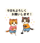 【グランドゴルフの仲間たち】ニャンコver.（個別スタンプ：3）