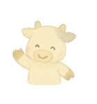 水彩のやさしい牛さん もーこ（個別スタンプ：1）