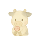 水彩のやさしい牛さん もーこ（個別スタンプ：14）
