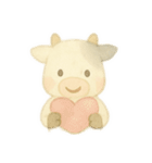 水彩のやさしい牛さん もーこ（個別スタンプ：21）