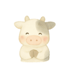 水彩のやさしい牛さん もーこ（個別スタンプ：37）